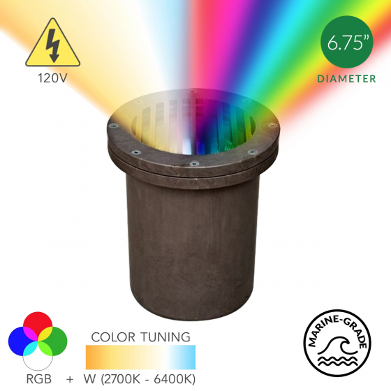 Alcon 9041-RGBW 7-Inch In-Ground RGBW LED Well Light