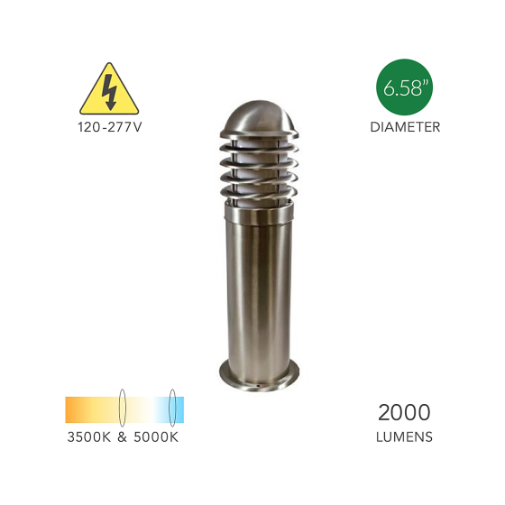 Alcon 9047 Stainless Steel 24 Inch LED Bollard