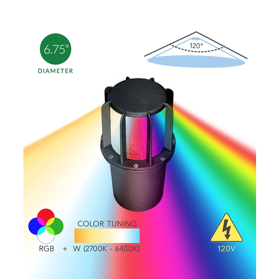 Alcon 9099-RGBW 7-Inch In-Ground RGBW LED Well Light