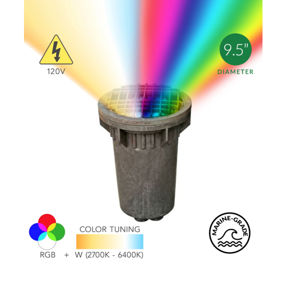 Alcon 9101-RGBW 10-Inch In-Ground RGBW LED Well Light