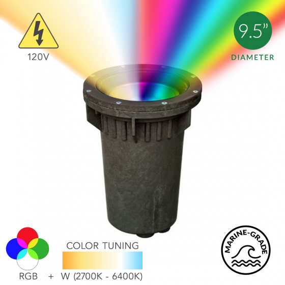 Alcon 9102-RGBW 10-Inch In-Ground RGB LED Well Light