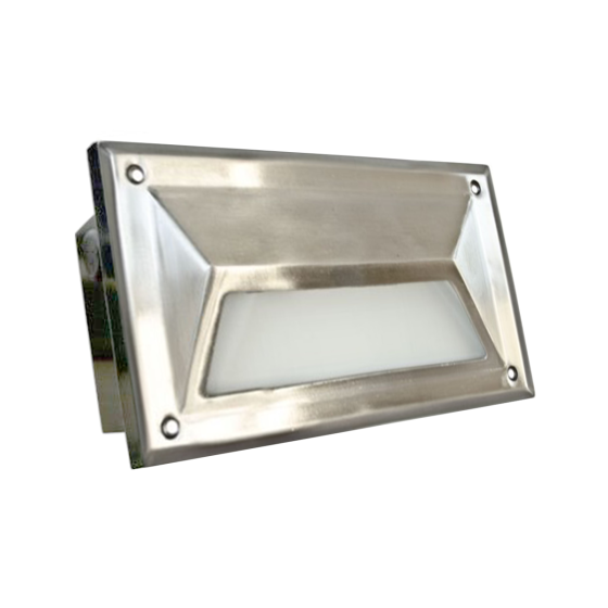 Alcon 9608-SS Recessed Wall-Mounted Stainless Steel LED Step and Driveway Light