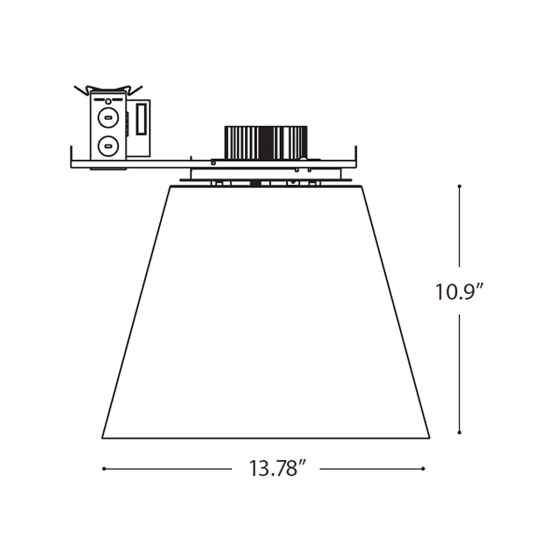Alcon 14024 Semi-Recessed 13-Inch LED Downlight