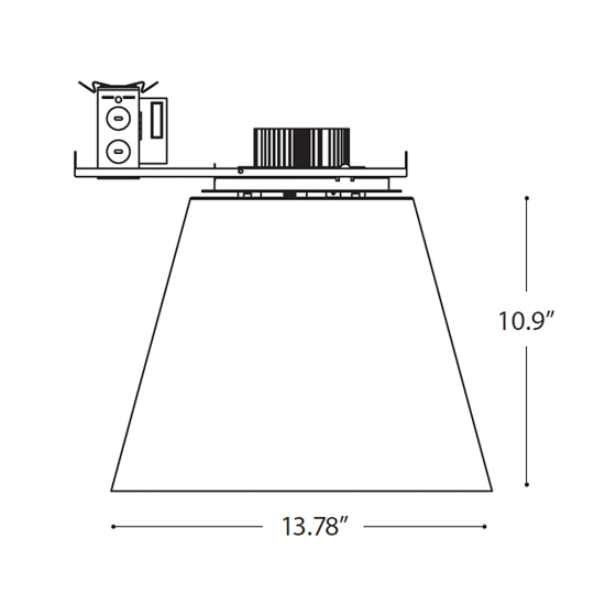 Alcon 14025 Semi-Recessed 13-Inch LED Downlight