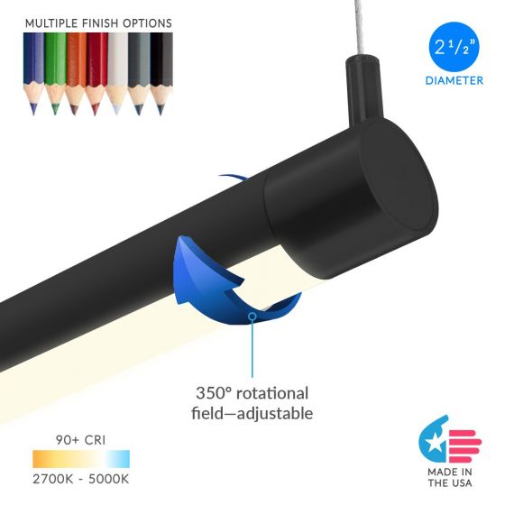 Alcon Lighting 12204 Saber Architectural Lighting LED Tube Linear Suspension Light Fixture