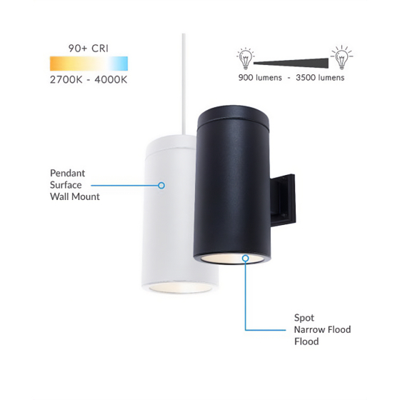 6-Inch Ceramic LED Cylinder Pendant Light