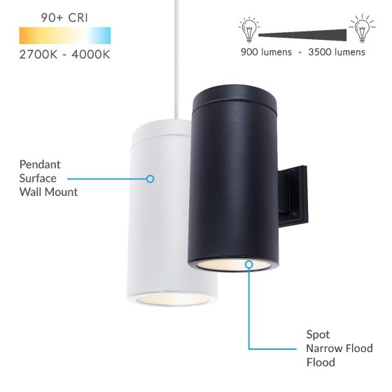 Alcon 12306-W Silo Architectural LED 6 Inch Ceramic Cylinder Wall Mount Light