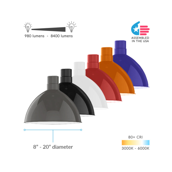 RLM Industrial Dome Pendant LED High Bay Light