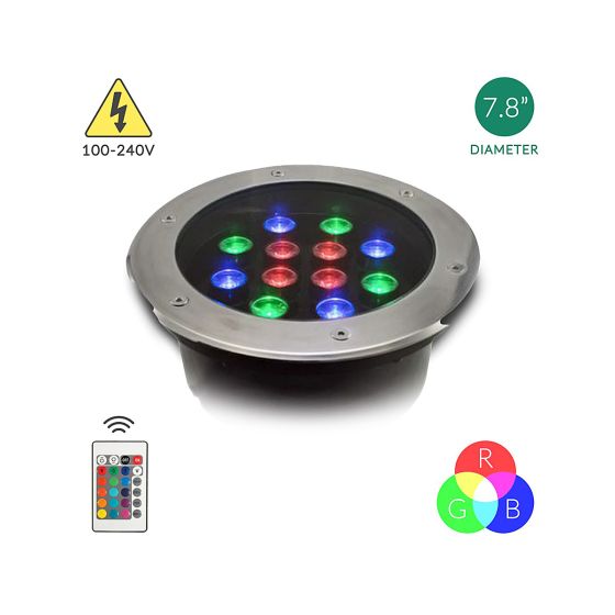Alcon 9035 8-Inch In-Ground RGB LED Well Light