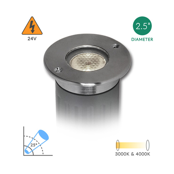 Alcon 9115-R Low-Voltage 3-Inch In-Ground LED Well Light