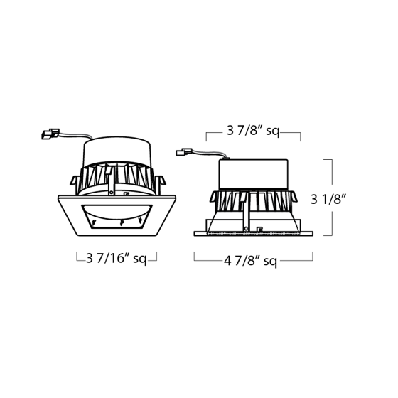 Alcon 14083  4-Inch Square Architectural LED Recessed Light