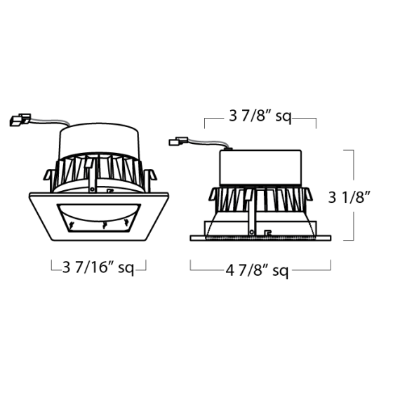 Alcon 14083  4-Inch Square Architectural LED Recessed Light