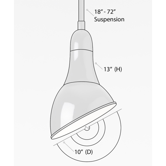 Alcon 15206 commercial pendant dome light shown in black finish