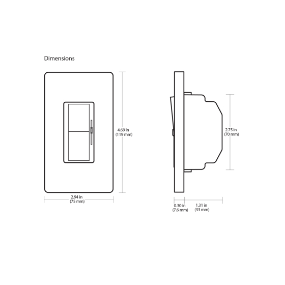 Lutron Diva DVSTV-WH 0-10V Dimmer Switch Single-Pole/ 3-Way 120-277V White (50mA Max)