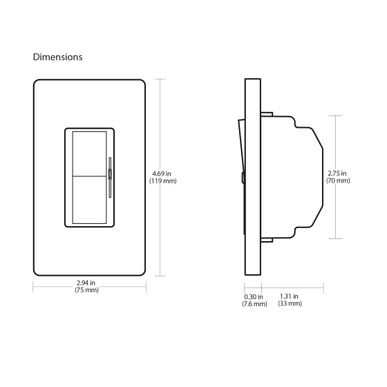 Lutron Diva DVSTV-WH 0-10V Dimmer Switch Single-Pole/ 3-Way 120-277V White (50mA Max)