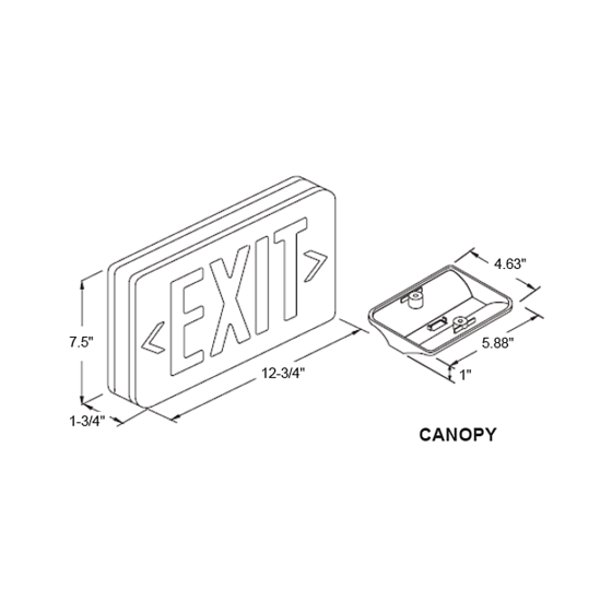 Alcon 16106 Architectural LED Thin Thermoplastic Emergency Exit Sign 