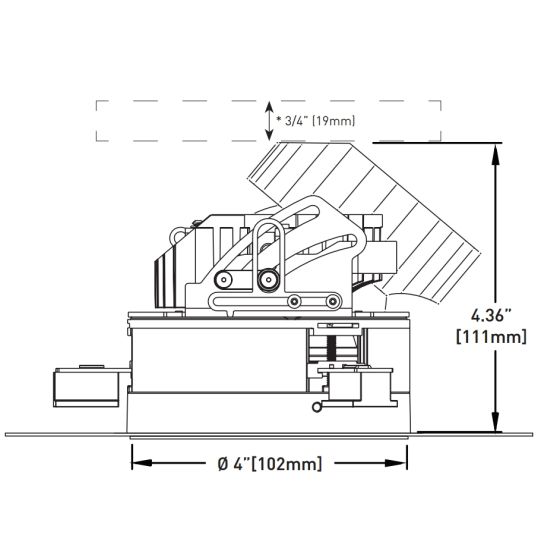 Lucifer F4R-AE-2-00 Fraxion Trimless Ajustable Recessed LED Downlight Suitable for Wet Location