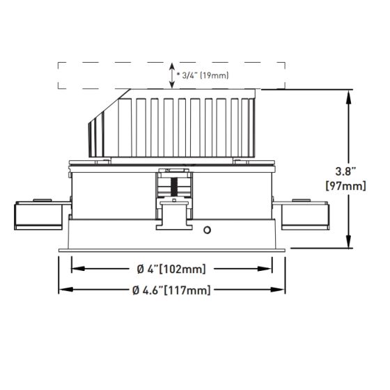 Lucifer F4S-FE-2 MicroFlange Fraxion Recessed LED Downlight Suitable for Wet Location