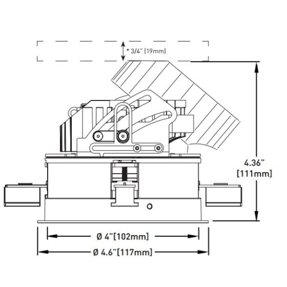 Lucifer F4S-AE-2 Ajustable MicroFlange Fraxion Recessed LED Downlight Suitable for Wet Location