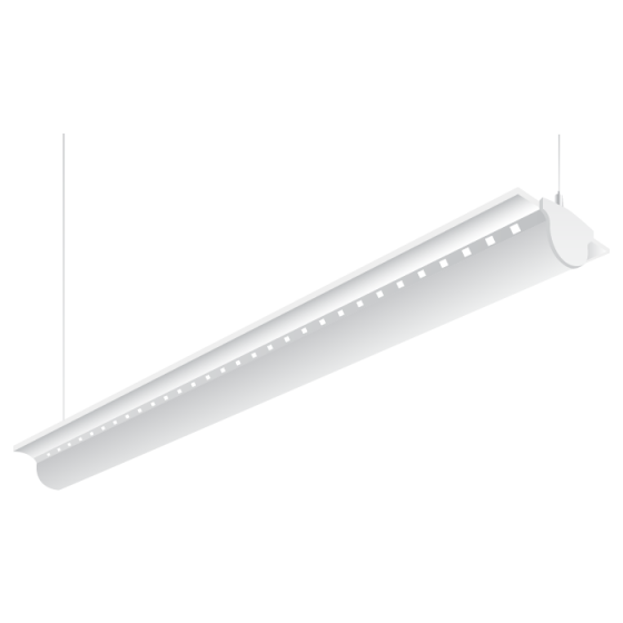 HE Williams SIA2 Round LED 8 Foot Architectural Linear Pendant Light Fixture - White