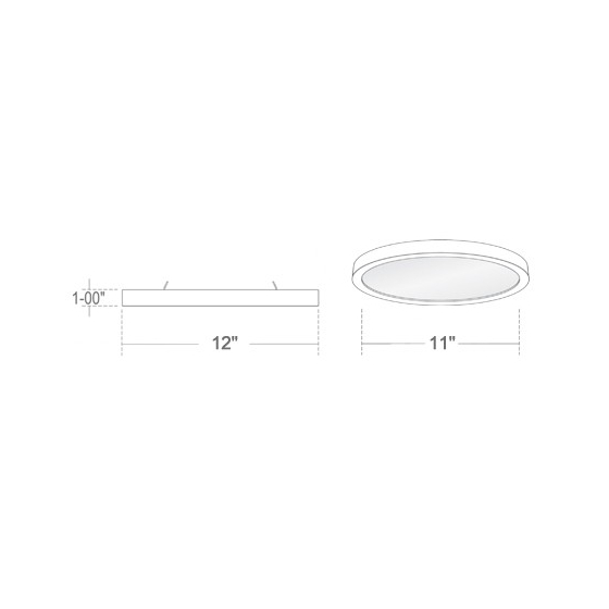 Alcon Lighting 11170-12 Disk Architectural LED 12 Inch Round Surface Mount Direct Down Light 