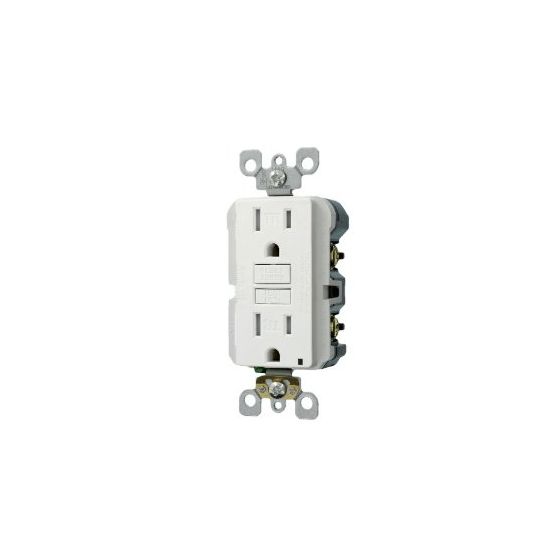 Leviton X7599-3W 15-Amp 125-Volt Tamper Resistant SmartLockPro Slim GFCI Receptacle, White