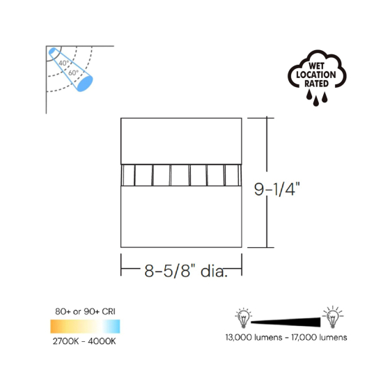 8-Inch LED Cylinder Ceiling Light