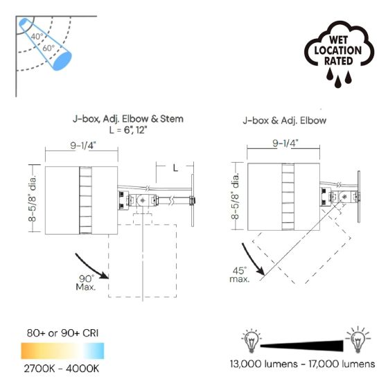 8-Inch LED Cylinder Wall Mount Light