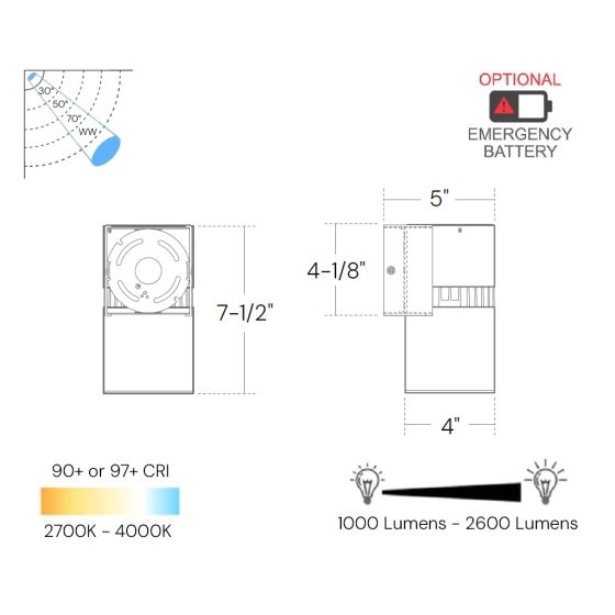 4-Inch LED Cylinder Wall Mount Light