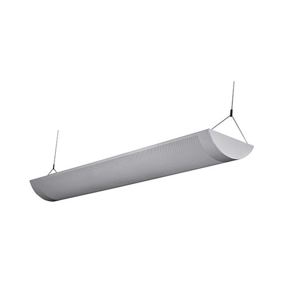 Alcon Lighting Marshal 10118-4 Full Perforated T8 and T5HO Fluorescent Architectural Linear 4 Foot Suspended Light Fixture – Uplight (Direct) and Downlight (Indirect)