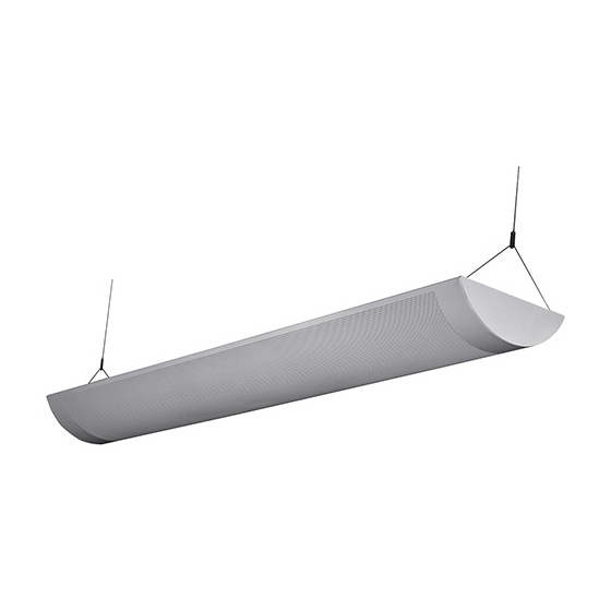Alcon Lighting Marshal 10118-4 Full Perforated T8 and T5HO Fluorescent Architectural Linear 4 Foot Suspended Light Fixture – Uplight (Direct) and Downlight (Indirect)