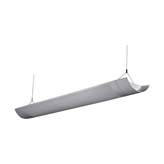 Alcon Lighting Marshal 10118-8 Full Perforated T8 and T5HO Fluorescent Architectural Linear 8 Foot Suspended Light Fixture – Uplight (Direct) and Downlight (Indirect)