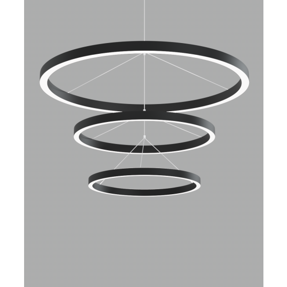 3-Ring Round Chandelier LED Ring Pendant Up and Down Light