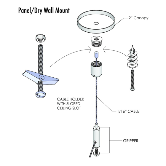 Track Lighting Channel Aircraft Cable Suspension Mount