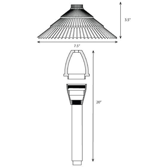 Alcon 9084 Raiden Solid Brass Low Voltage LED Architectural Landscape Path Light Fixture