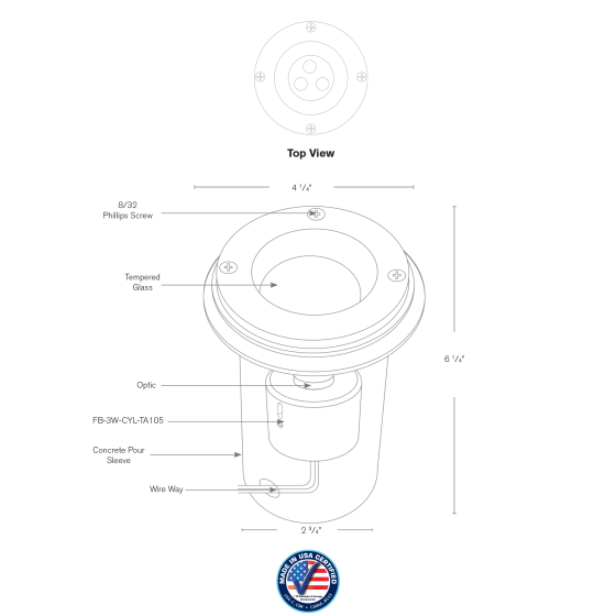 SPJ Lighting SPJ-MW1000-P-RB  LED In-Ground Well Light Concrete Pour Ideal For Drive Way Applications