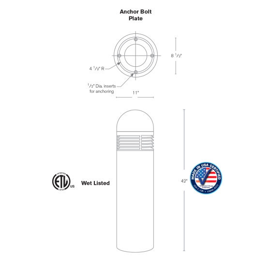 SPJ Lighting SPJ-R12 Concrete LED Commercial Bollard