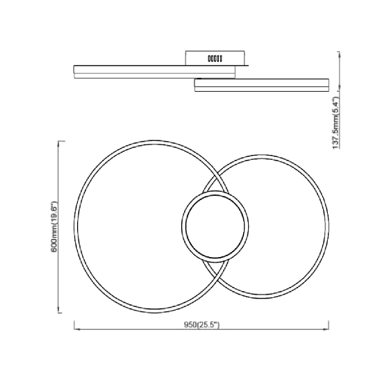 Architectural 2-Tier Ring Surface-Mounted LED Light 