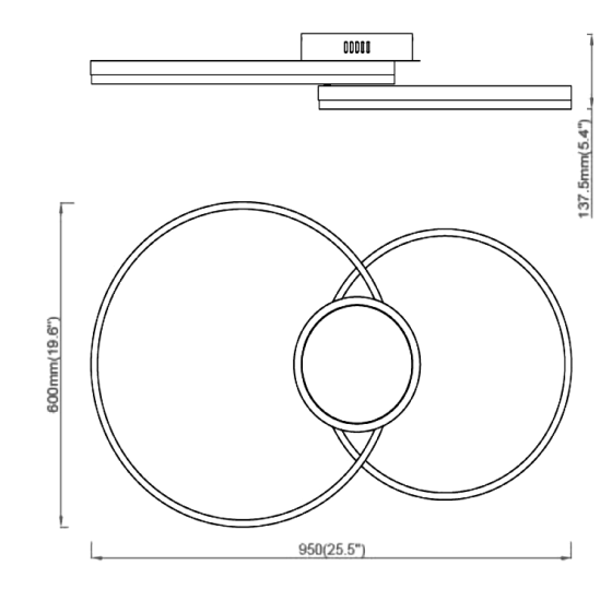 Alcon 12277-2 Redondo Architectural LED 2-Tier Ring Surface Mount | Color Temperature Switching