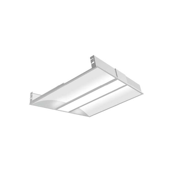 Product rendering of the 12146 recessed indirect LED troffer light shown in the 2-foot by 2-foot size