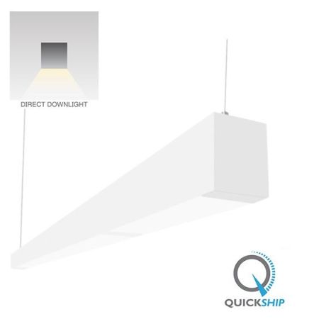 Alcon Lighting 22145-8 Beam 253 Series 8 Foot Linear Suspension Lighting LED Linear Pendant Architectural Lighting | 4000K - 7000 Lumen - Non-Dimmable - White Finish