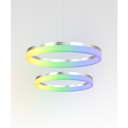 Alcon 12272-2 RGBW Color tunable 2-ring pendant light shown in a silver finish.