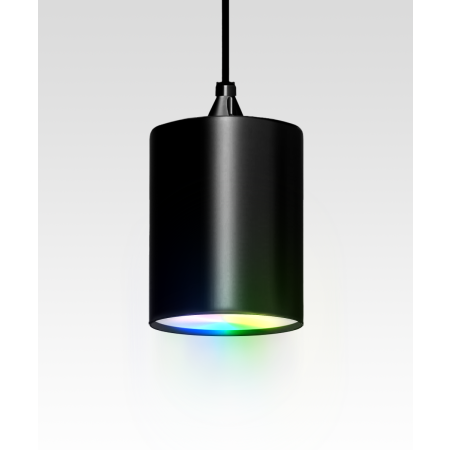 Alcon 12400-6P RGBW Color tunable pendant light shown in a black finish.