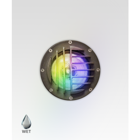 Alcon 9043 RGBW Color tunable in-ground can light shown in a dark bronze finish.