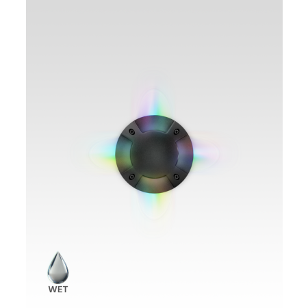 Alcon 9071 RGBW Color tunable in-ground can light shown in a black finish.