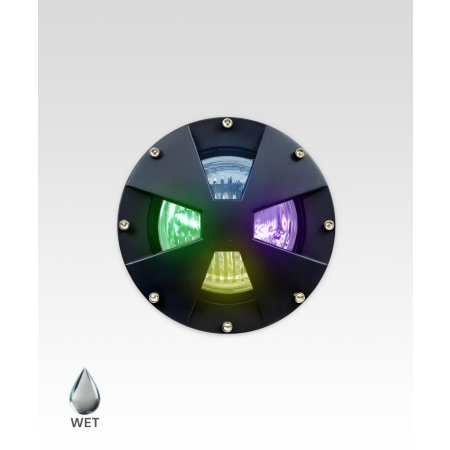 Alcon 9098 RGBW Color tunable in-ground can light shown in a dark bronze finish.