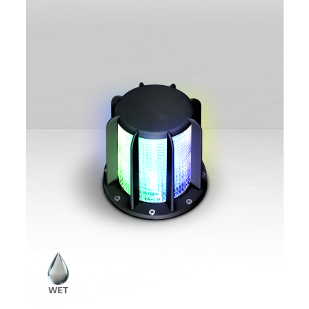Alcon 9099 RGBW Color tunable in-ground can lantern light shown in a black finish.