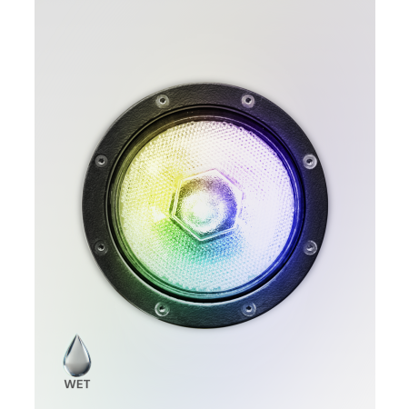 Alcon 9102 RGBW Color tunable in-ground can light shown in a dark bronze finish.