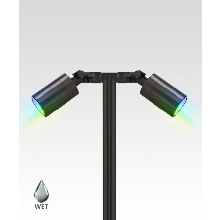 Alcon 9170-D elevated double-arm ground directional up light shown in a dark bronze finish.