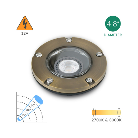 Alcon 9026-CB Low-Voltage 5-Inch Adjustable In-Ground LED Well Light